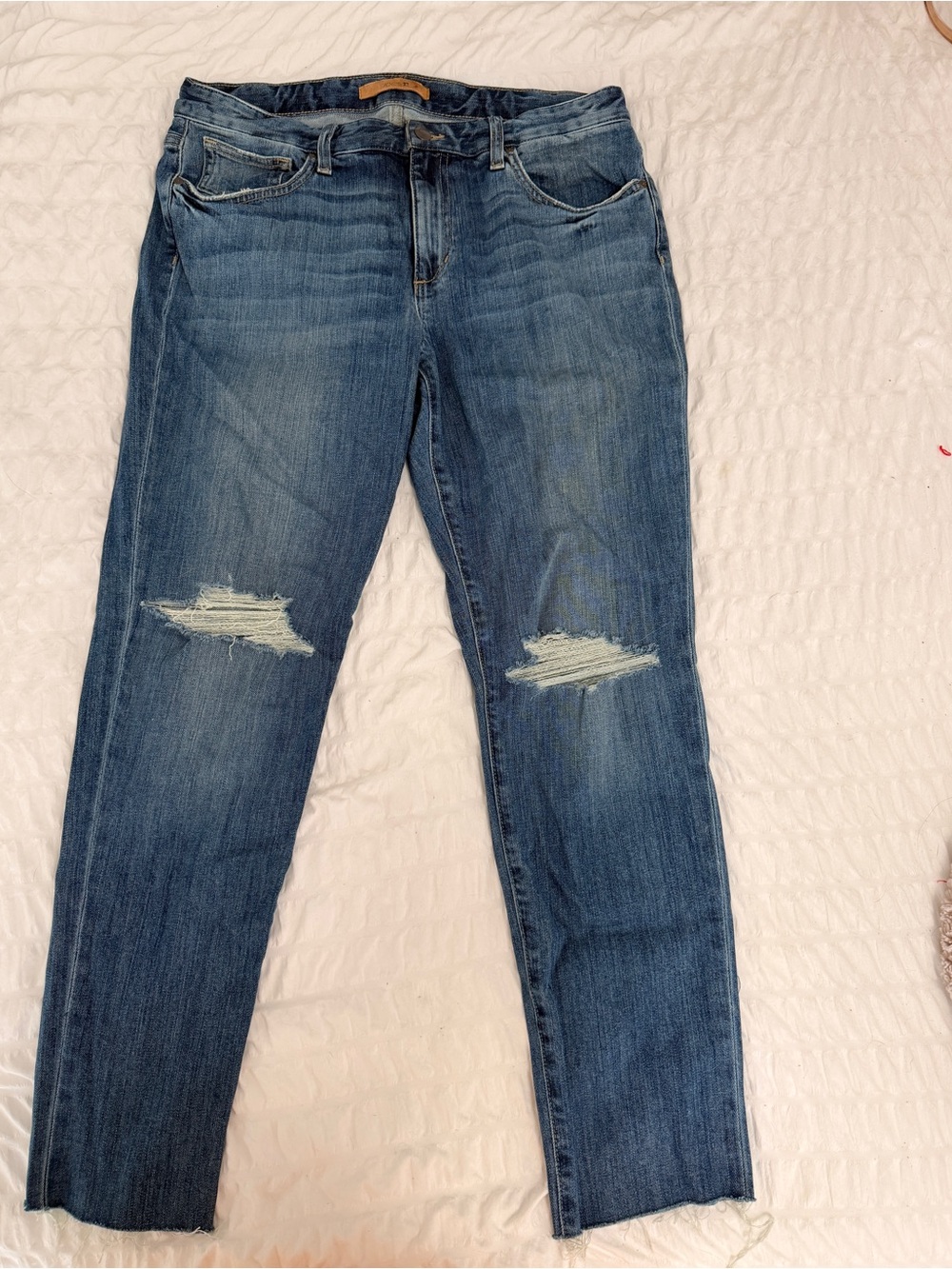 Joe's Jeans Distressed Medium Blue Boyfriend Jeans